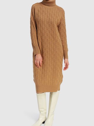 Бежевое платье MAX MARA: фото 1 - Invogue