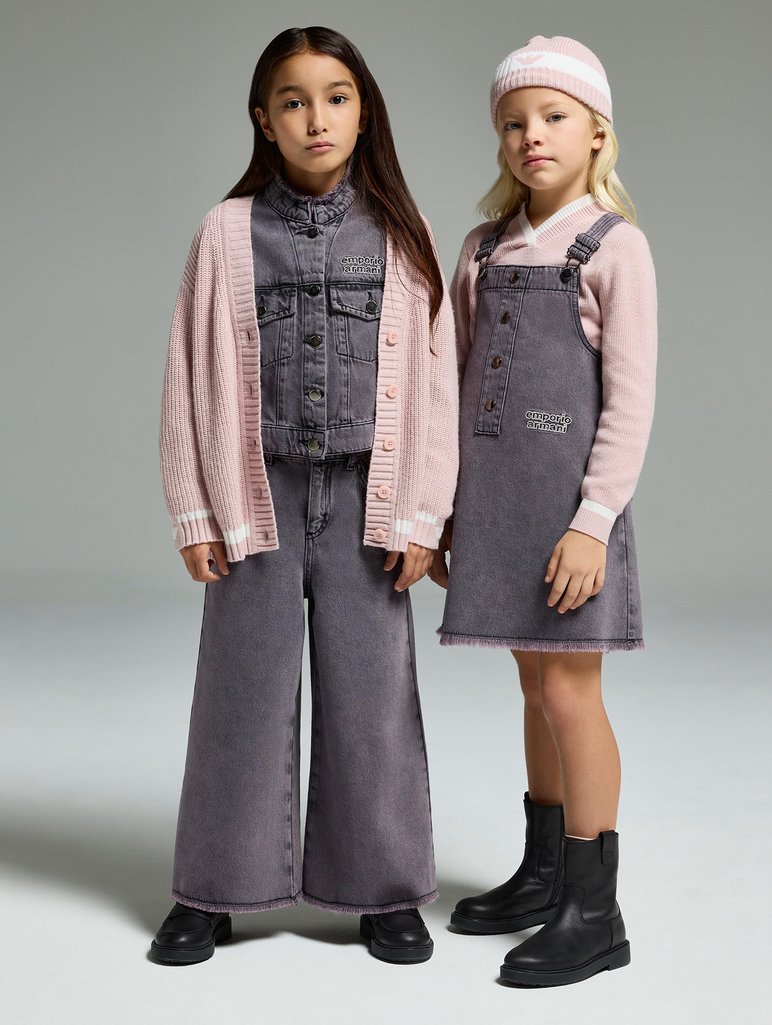 Чорні джинси EMPORIO ARMANI KIDS з бавовни: фото 1 - Invogue