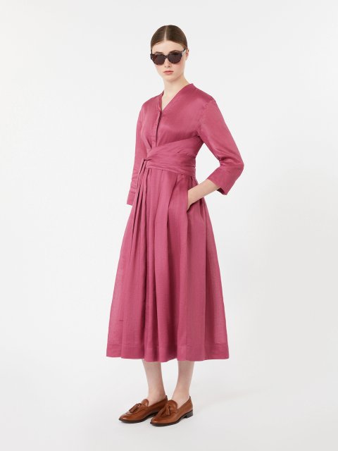 Малиново-рожева сукня Max Mara з рамії: фото 2 - Invogue