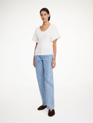 Белая футболка BY MALENE BIRGER из эластичного хлопка: фото 1 - Invogue