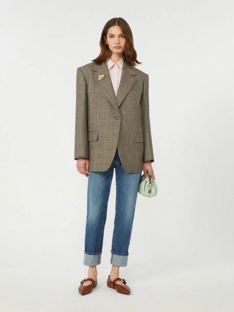 Коричневий жакет WEEKEND MAX MARA з чистої вовни: фото 1 - Invogue