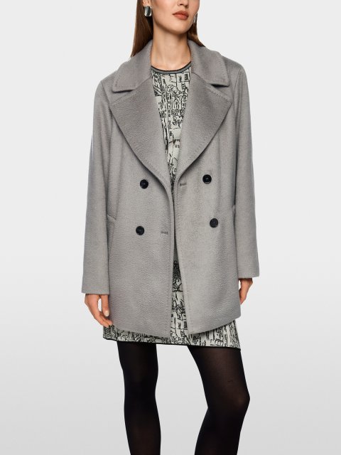 Серое пальто MARC CAIN из шерсти и мохера: фото 2 - Invogue