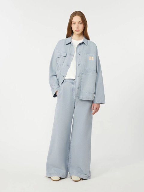 Блакитні брюки WEEKEND MAX MARA широкого крою: фото 1 - Invogue