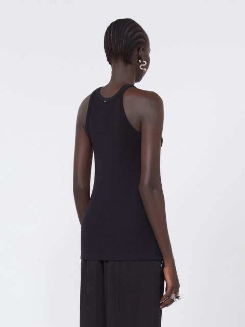 Чорний топ Sportmax з бавовни та шовку: фото 3 - Invogue