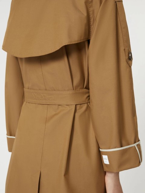 Коричневий плащ MAX MARA з водовідштовхувального твілу: фото 4 - Invogue