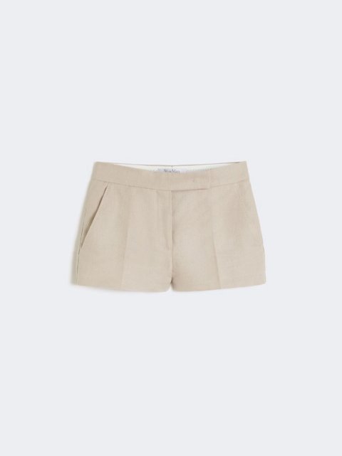 Бежевые шорты Max Mara из чистого льна: фото - Invogue