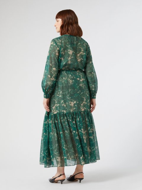 Зелена сукня Marina Rinaldi з бавовни та шовку: фото 2 - Invogue