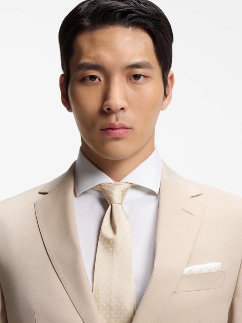 Бежева краватка BOSS з шовку: фото 1 - Invogue