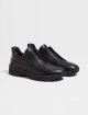 Чорні снікерси ZEGNA зі шкіри: фото 1 - Invogue