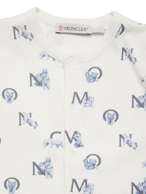 Темно-синій комбінезон, шапочка MONCLER ENFANT з бавовни: фото 3 - Invogue