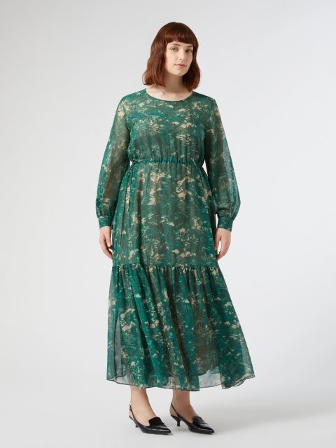 Зелена сукня Marina Rinaldi з бавовни та шовку: фото 1 - Invogue