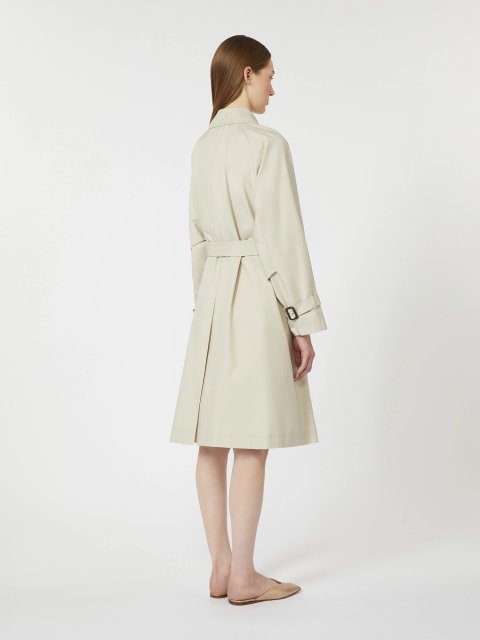 Кремовий плащ MAX MARA з суміші бавовни: фото 3 - Invogue