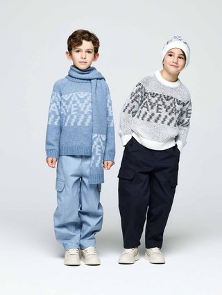 Голубой свитер Emporio Armani из шерсти и акрила: фото 1 - Invogue