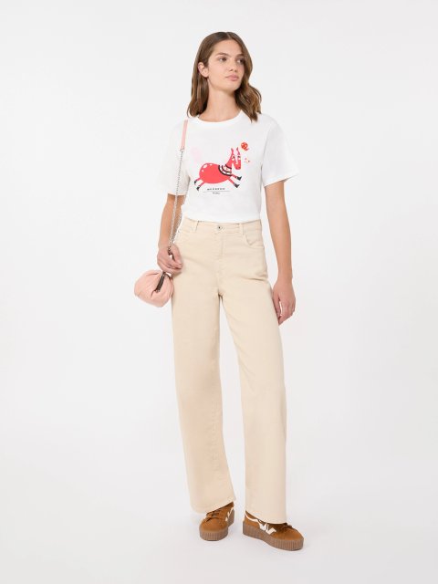 Біла футболка WEEKEND MAX MARA з принтом: фото 1 - Invogue
