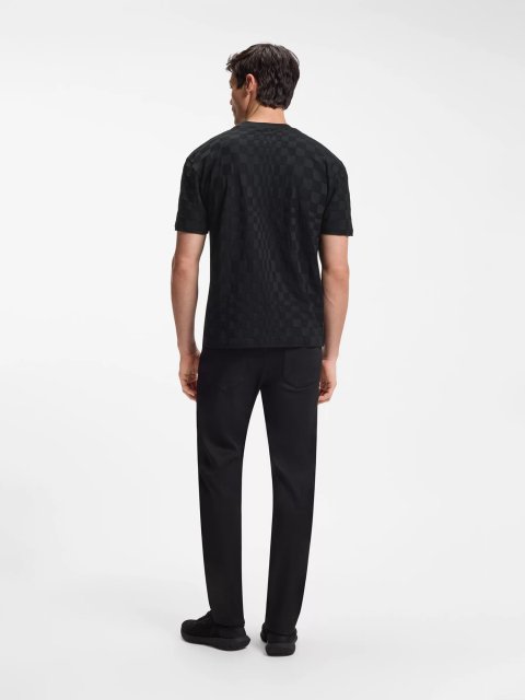 Черная футболка BOSS из жаккардового хлопка: фото 3 - Invogue