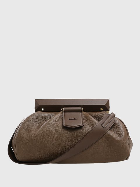 Коричневый клатч MAX MARA: фото - Invogue