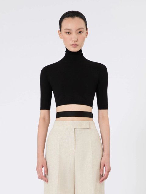 Чорний топ Max Mara з суміші віскози: фото 2 - Invogue