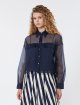 Темно-синя сорочка з топом Weekend Max Mara з шовкової органзи: фото 2 - Invogue