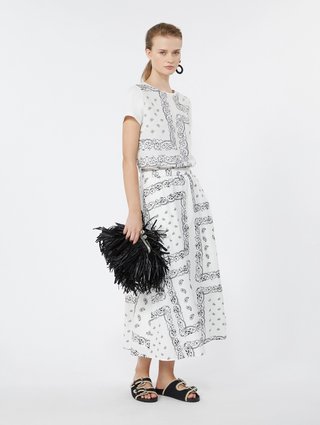 Белая юбка миди Weekend Max Mara из хлопка: фото 1 - Invogue