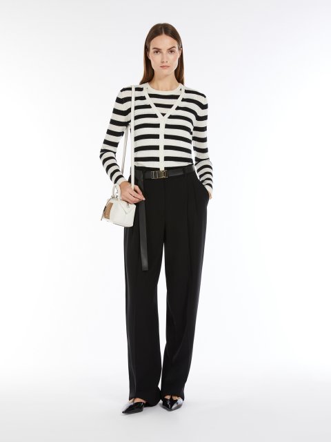 Чорно-білий кардиган Max Mara вовняно-шовковий: фото 1 - Invogue