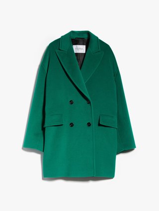 Зеленое пальто MAX MARA из шерсти и кашемира: фото - Invogue