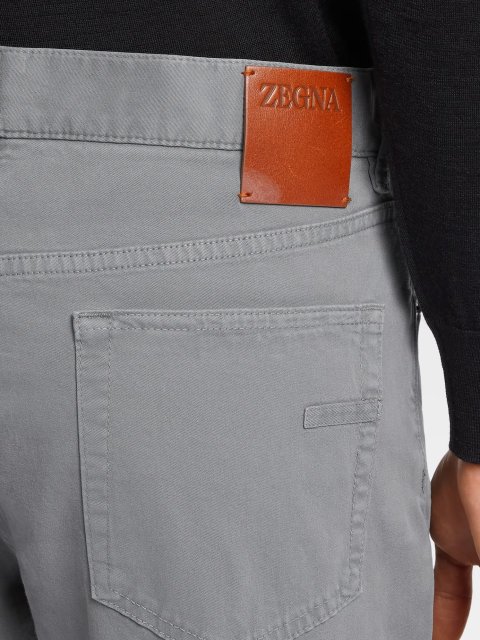 Светло-серые джинсы Zegna кроя slim c добавлением эластана: фото 3 - Invogue