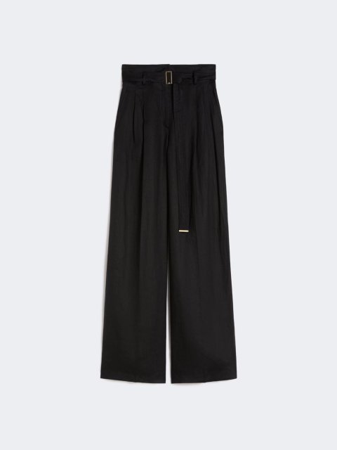 Чорні брюки Max Mara з льону: фото - Invogue
