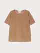 Коричневая футболка MARINA RINALDI из вискозного крепа: фото - Invogue