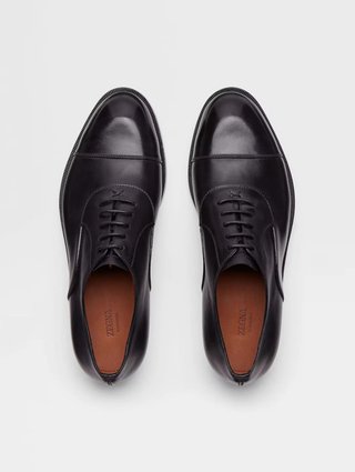 Чорні оксфорди ZEGNA зі шкіри: фото 2 - Invogue