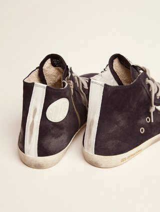 Темно-синие кеды Golden Goose из замши и кожи: фото 2 - Invogue