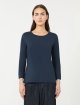 Темно-синя футболка Max Mara з бавовняного трикотажу: фото 2 - Invogue