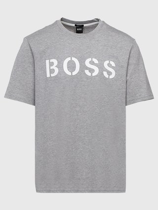 Серебристая футболка BOSS: фото - Invogue