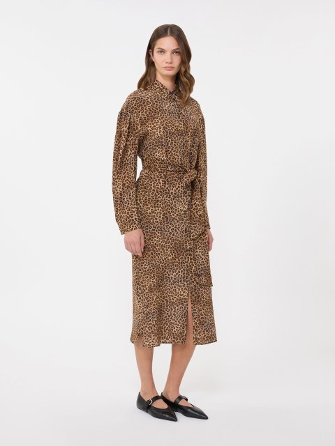 Сукня з леопардовим принтом WEEKEND MAX MARA шовкова: фото 3 - Invogue