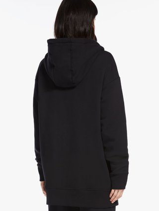 Черная длинная толстовка Max Mara с капюшоном на шнурке: фото 2 - Invogue
