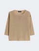 Коричневий укорочений светр Weekend Max Mara з льону: фото - Invogue
