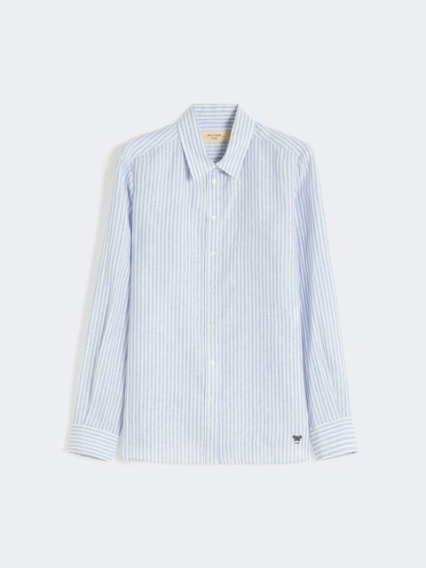 Блакитна сорочка Weekend Max Mara з льону: фото - Invogue