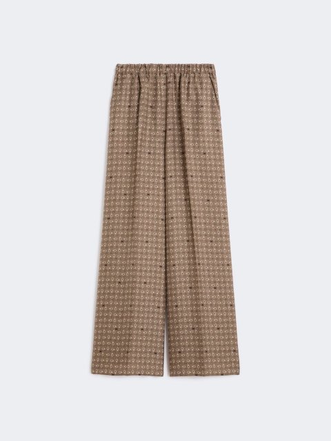 Коричневі брюки MAX MARA з шовку: фото - Invogue