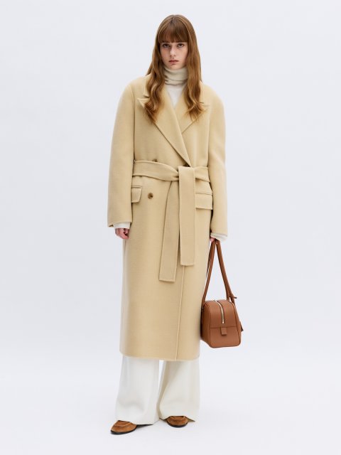 Бежеве пальто R2W з вовни та кашеміру: фото 4 - Invogue