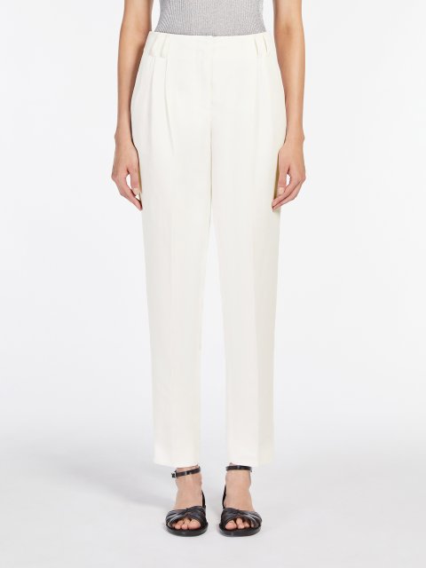 Білі брюки Max Mara з віскози та льону: фото 2 - Invogue