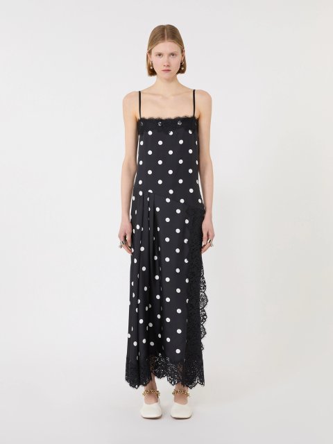 Чорна сукня в горох Max Mara з шовку: фото 1 - Invogue