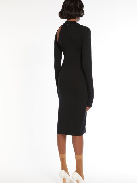 Чорна сукня SPORTMAX  з вовни та шовку: фото 2 - Invogue