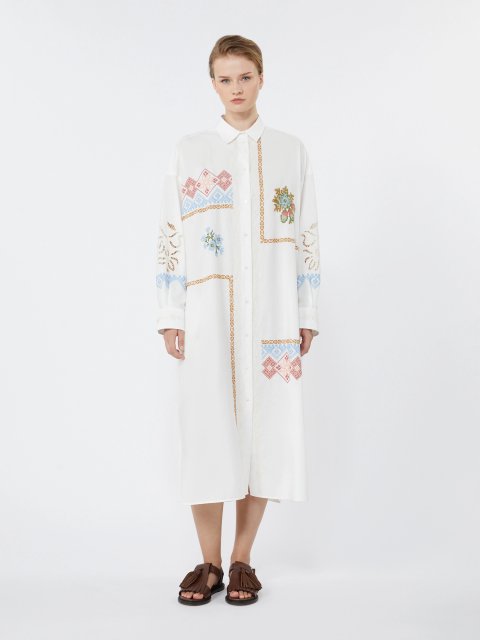 Белое платье-рубашка Weekend Max Mara из хлопка: фото 1 - Invogue