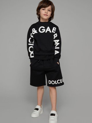 Чорний світшот DOLCE&GABBANA з логотипом oversize fit: фото 1 - Invogue
