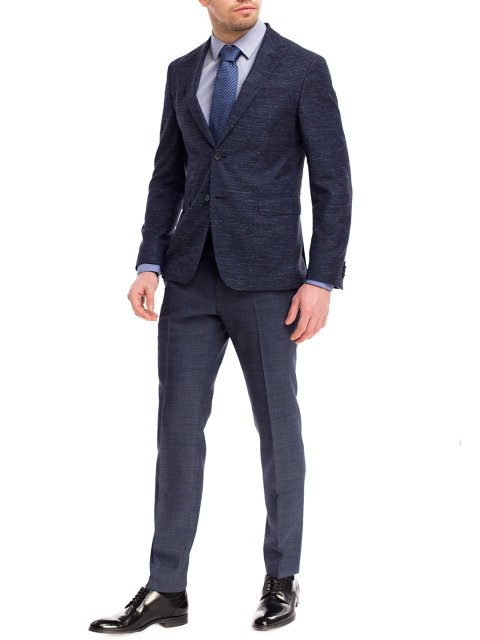 Блакитна сорочка BOSS бавовняна: фото 1 - Invogue