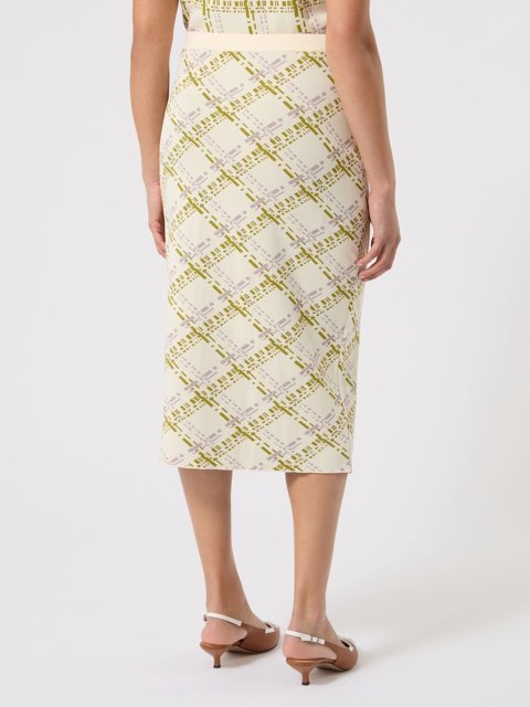 Кремовая юбка MARINA RINALDI с жаккардовым узором: фото 3 - Invogue