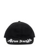 Чорна кепка з вишитим логотипом Palm Angels з бавовни: фото 1 - Invogue