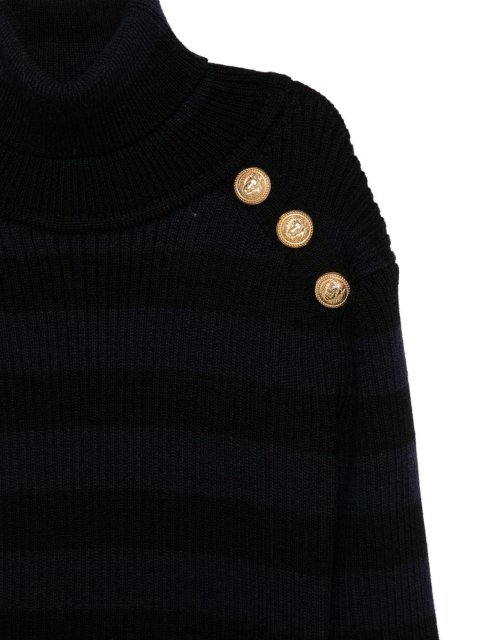Светр у смужку BALMAIN KIDS з вовни та бавовни: фото 1 - Invogue
