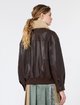 Темно-коричневая кожаная куртка Weekend Max Mara: фото 3 - Invogue