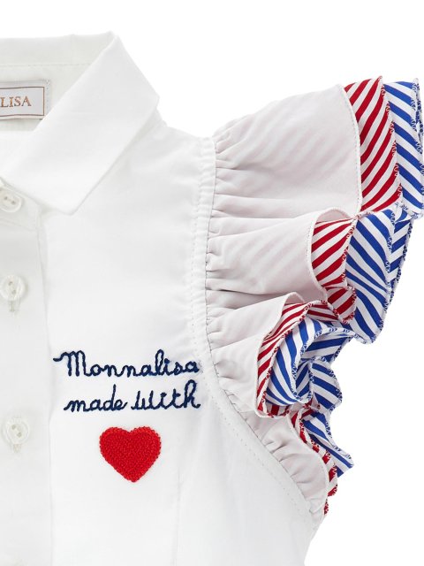 Комплект блузка з рюшами та джинсові шорти Hello Kitty Monnalisa: фото 3 - Invogue