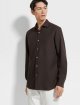 Темно-коричнева сорочка ZEGNA з бавовни та кашеміру: фото 3 - Invogue